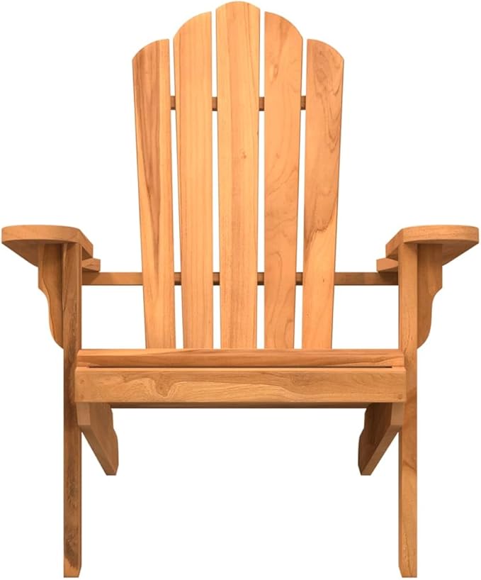 Garden Adirondack Chair in Solid Teak Wood Medium Durable Outdoor Furniture with Smooth Finish for Patio Balcony - Photo 5