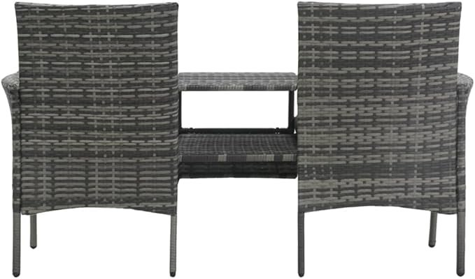 2-Seater Patio Sofa with Tea Table, Garden Bench, Removable Seat Cushion, Outdoor Garden Bench, Easy to Clean for Patio - Photo 5