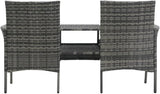2-Seater Patio Sofa with Tea Table, Garden Bench, Removable Seat Cushion, Outdoor Garden Bench, Easy to Clean for Patio - Photo 5