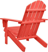 Red Solid Fir Wood Adirondack Chair Outdoor Patio Lounge Furniture Comfortable Ergonomic Design for Garden Beach - Photo 5