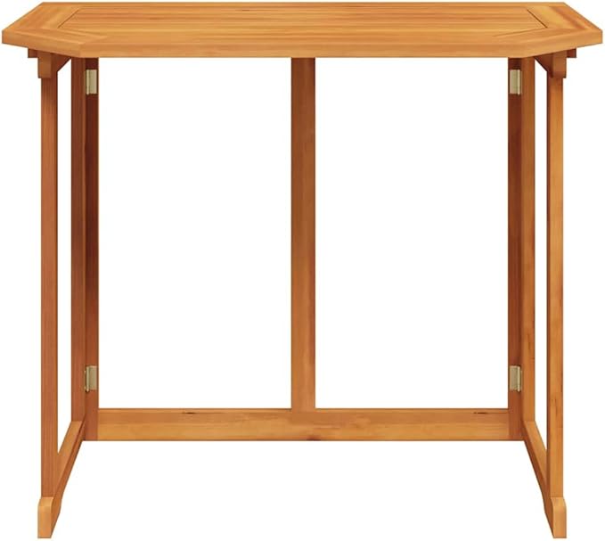 Balcony Table Brown Solid Acacia Wood Medium Foldable Poolside Table Coffee Tables for Beach Garden - Photo 4