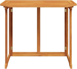 Balcony Table Brown Solid Acacia Wood Medium Foldable Poolside Table Coffee Tables for Beach Garden - Photo 4