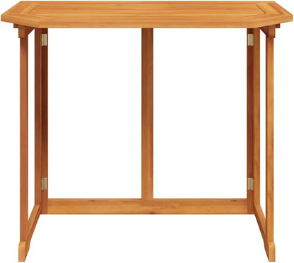 Balcony Table Brown Solid Acacia Wood Medium Foldable Poolside Table Coffee Tables for Beach Garden