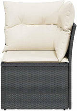 Modular Outdoor Garden Sofa with Removable Zippered Cover in Black and Cream White - Photo 4