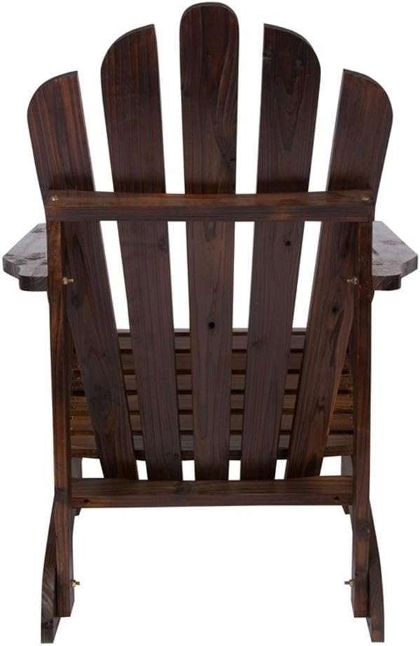 Pemberly Row Cedar Wood Adirondack Chair, Brown Finish, 36" H x 35" W x 26.25" D, Ergonomic Design, Moisture-Resistant, Durable Patio Porch Chair for Outdoor or Garden Relaxation