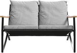 5 Piece Balcony Furniture Set Black Powder-Coated Steel Comfy Seating Stylish Touch for Outdoor Patio - Photo 5
