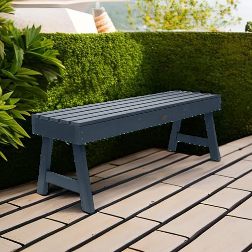 Highwood Weatherly Backless Bench, 4-Feet, Federal Blue