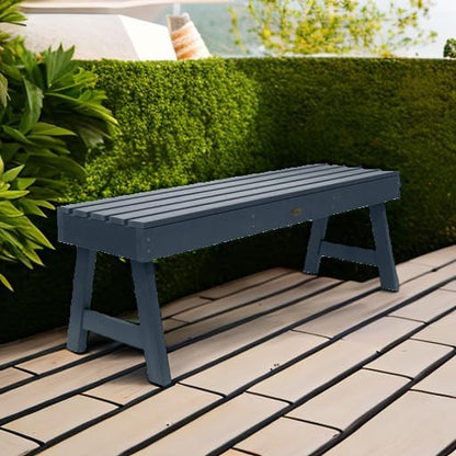 Highwood Weatherly Backless Bench, 4-Feet, Federal Blue