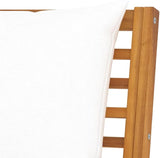 Solid Acacia Wood Garden Bench with Cream Polyester Cushions, Spacious Outdoor Seating for Patio and Balcony - Photo 7