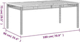 Outdoor Dining Table, 71 Inch Rectangular Patio Table with Synthetic Poly Rattan and Sturdy Frame - Photo 2