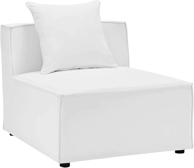Modway EEI-4385-WHI Saybrook Patio Upholstered 6-Piece Sectional Sofa in White - Photo 9
