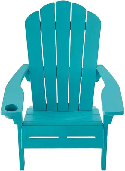 Modern Adirondack Chair with Cup Holder, Outdoor Patio Furniture (Teal)