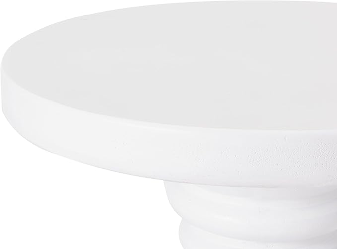 Christopher Knight Home Madeline 22" H Lightweight Concrete Outdoor Side Table, Patio End Table with Round Top, MGO Outdoor Coffee Table, No Assembly Garden Plant Stand Indoor, White