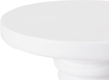 Christopher Knight Home Madeline 22" H Lightweight Concrete Outdoor Side Table, Patio End Table with Round Top, MGO Outdoor Coffee Table, No Assembly Garden Plant Stand Indoor, White