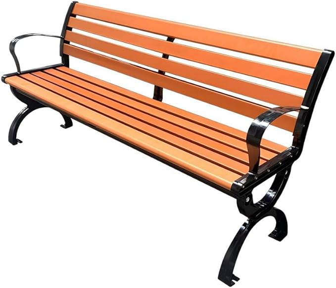 LITFAD Wooden Outdoor Bench Garden Bench with Backrest and Armrest Outdoor Furniture Park Bench for Patio, Lawn, Balcony, Yard, Porch-59 L x 16" W x 29" H,Light Brown