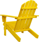 Yellow Solid Fir Wood Adirondack Chair Outdoor Patio Furniture for Garden Terrace Relaxation with Wide Arms Durable - Photo 5