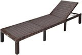 Pemberly Row Outdoor Lounge Chair, Steel and PE Rattan, Adjustable Reclining, Removable Cushion, Red, 77.5 x 26 Inch - Photo 1