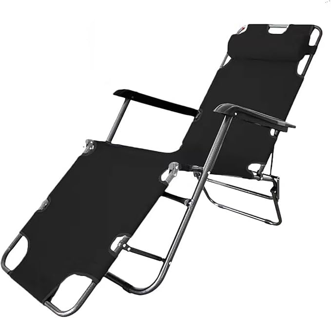 DOSSAE Oversized Patio Recliner Chair, Lounger with Sun Shade and Mesh Back, Folding Lawn Lounge Chairs - Photo 1
