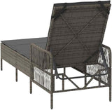 78.74" Grey Outdoor Chaise Lounge, Rattan/Steel, Multi-Pos Backrest, Removable Cushion, 242 lb, Patio Pool Recliner - Photo 8