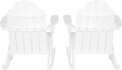 Jayde White Solid Wood Outdoor Adirondack Rocking Chair Set of 2 by Linon