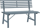 Vintage Style Garden Bench Grey Powder-Coated Steel Medium Outdoor Bench for Two Adults - Photo 3
