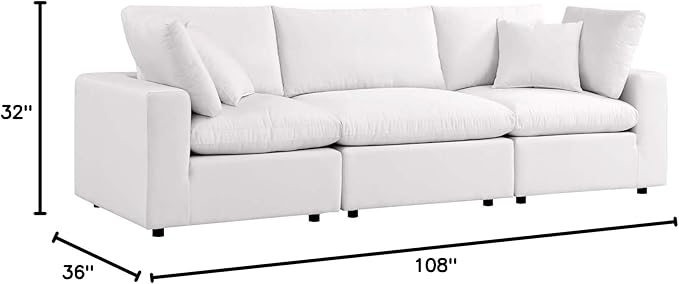 Modway Commix Outdoor Patio Overstuffed Sofa in White - Photo 3