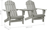 Patio Adirondack Chairs with Tea Table Solid Wood Fir Gray Deck Chairs Garden Chair Balcony Chair Outdoor Chairs for - Photo 6