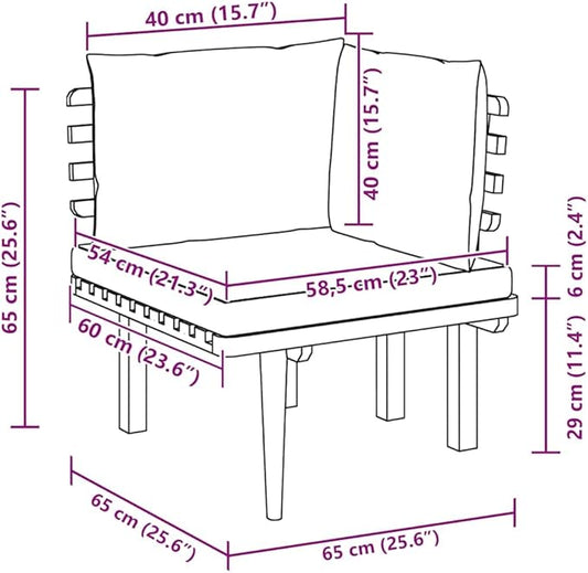 Garden Corner Sofa in Dark Gray and White Solid Acacia Wood with Weather-Resistant Cushions for Outdoor Patio Seating and Relaxation