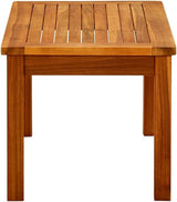 Solid Acacia Wood Small Outdoor Coffee Table 27.6"x27.6"x14.2" Rustic Brown Slatted Patio Side Table for Balcony and - Photo 4