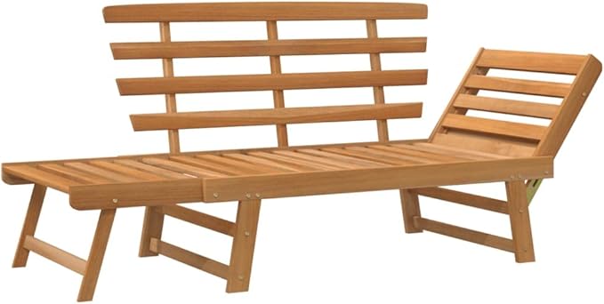 Patio Bench 2-in-1 Garden Bench Outdoor Bench for Outdoors Porch Entryway Furniture for Yard 74.8" Solid Acacia Wood
