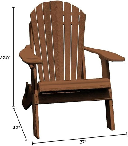 Furniture Barn USA Poly Folding Adirondack Chair, Antique Mahogany