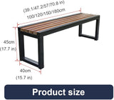 Garden Bench 2 Seater, Backless Outdoor Bench, Metal Wooden Benches, Patio Furniture Seating for Front Porch, Park, Lawn - Photo 2
