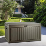 YITAHOME 90 Gallon Large Deck Box, Double-Wall Resin Outdoor Storage Boxes, Deck Storage for Patio Furniture, Cushions - Photo 5