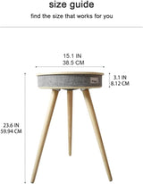Louis Donné Smart End Table with Bluetooth Speakers, Round Side Table with Wireless Charger - Photo 2