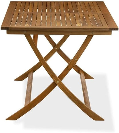 East West Furniture BAETFNA Patio Dining Table - a Rectangle Acacia Wood Table with Butterfly Leaf, 36x60 Inch, Natural Oil