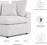 Modway Commix Overstuffed Outdoor Patio Corner Chair in White - Photo 7