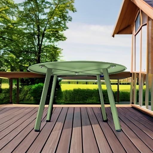 Grand patio Outdoor Round Coffee Table, 28-inch Patio Side Table, Great for Backyard Patio Deck, Sage Green - Photo 6