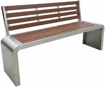 3 Seater Outdoor Metal Garden Bench with Back, Weight Capacity 1210 Lbs, Suitable for Patios, Gardens, Courtyards, Parks(100x80x40cm/39x31x16in)