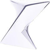 LeisureMod 15.75" Clear Stackable Plastic Side Table - Weather-Resistant Triangular Accent Table for Living Room, Patio - Photo 1
