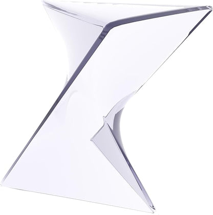 LeisureMod 15.75" Clear Stackable Plastic Side Table - Weather-Resistant Triangular Accent Table for Living Room, Patio, or Backyard