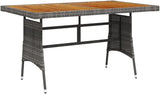 vidaXL Patio Table - Solid Acacia Wood & Rattan Construction, Weather Resistant, Lightweight - Photo 1