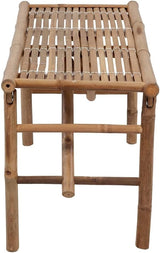 Folding Bamboo Garden Bench with Plush Cushion, Natural Bamboo Frame, Waterproof Fabric - Photo 5
