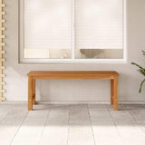 Solid Teak Wood Bench 45 Inch Rectangular Strong Garden Seating for Outdoor Patio Indoor Living Room Durable Furniture - Photo 4