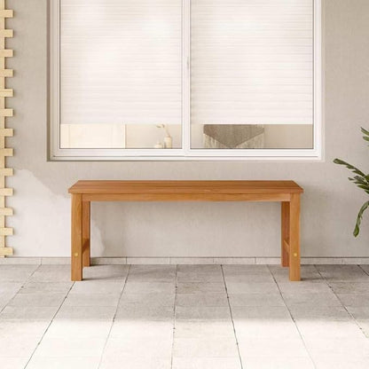 Solid Teak Wood Garden Bench, Weather-Resistant Outdoor Indoor Seating for Patio, Garden or Living Room, Comfortable 3-Person Durable Bench