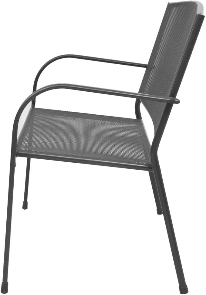 Garden Bench with Anthracite E-Coated Powder-Coated Steel Frame and Modern Mesh Design for Outdoor Patio or Indoor Living Room Seating
