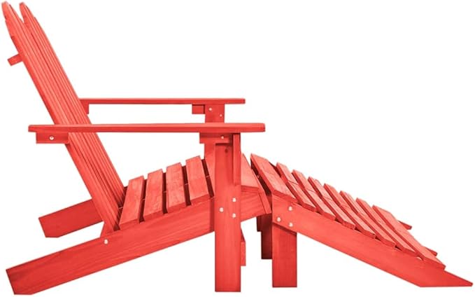 2-Seater Adirondack Chair with Detachable Ottomans, Solid Fir Wood Outdoor Patio Loveseat - Photo 4
