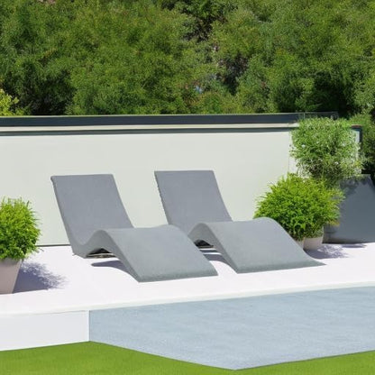 Aqua Outdoors - in-Pool Chaise Lounger - Pool & Sun Shelf Lounge Chair - Designed for Water Depths Up to 9” - Compatible with All Types - Poolside & Sun Deck Tanning - Set of 2 - Gray Granite