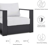 Modway Tahoe Aluminum Outdoor Patio Armchair in Gray White - Photo 7