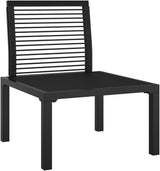 Modern Garden Chair with Black Frame and Dark Grey Cushions, 4-Piece Set for Outdoor Patio and Balcony - Photo 6