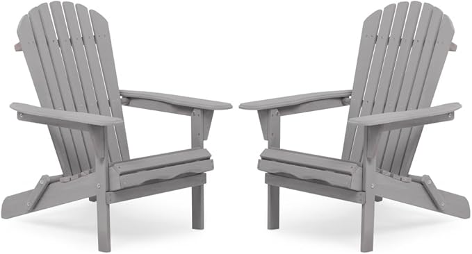 Wood Lounge Patio Chair for Garden Outdoor Wooden Folding Adirondack Chair Set of 2 Solid Cedar Wood Lounge Patio Chair for Garden, Lawn, Backyard,